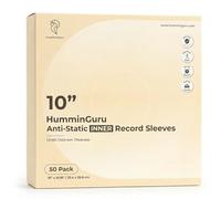 HumminGuru Vinyl Record Sleeves, 50 Pack (10" Round Inner Sleeves)