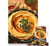 Hummus Bowl with Toppings And Sides Adults 1000 Piece Jigsaw Puzzle Focus Ability Gentle Engagement Interlock Well Art Xmas Gift size 38x26cm