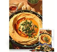 Hummus Bowl with Toppings And Sides Jigsaw 1000 Pieces for Teenagers Thought Training Leisure Activity Snug Fit Great Gift size 38x52cm