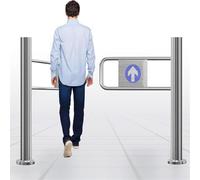 HUMNZR Spring-Loaded Safety Swing Gate, Entrance Swing Gate, 90° Open One-Way Metal Door, Stainless Steel Barricade Accesses Doors For Supermarket, Factory Aisle, Park Aisle 170 * 100cm