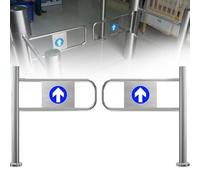 HUMNZR Supermarket Entrance Swing Gate - Heavy-Duty Spring-Loaded Swing Gate, 90° Open One-Way Metal Door, Stainless Steel Barricade Accesses Doors For Store/Library 110 * 100cm