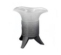 HUMOCHUSON Espresso Cups 4-Pack Chinese Retro Gradient Black Matte Ancient Emperor Three-Legged Wine Cups Suitable for Cold Drinks, Hot Drinks and Various Beverages