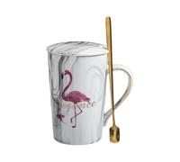 HUMOCHUSON Latte Cups 450Ml Marble Mug Hand-Painted Gold-Rimmed Ceramic Office Mug Suitable for Couples