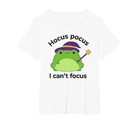 Humor ADHD Hyperactivity Disorder Hocus Pocus I Cant Focus T-Shirt, Women's Plus, White, 3X
