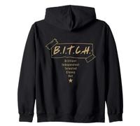 humor gift powerful woman boss independent shocking Zip Hoodie