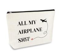 Humor Pilot Gift Aviation Makeup Bag Flight Attendants Gift for Women Airplane Lover Cosmetic Bag Funny Graduation Birthday Gift for Stewardess Flight Attendant Coworker Friends Travel Toiletry Pouch