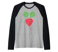 Humor Radishes Minimalist Vegetable Simple Radish Raglan Baseball Tee