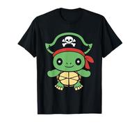 Humor skull pirates minimalist simple turtle pirate T-Shirt