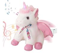 Humor Ted Happy Birthday Gifts Unicorn Plush Toy The Cormers Glowing Singing Happy Birthday Song,Unicorn Stuffed Animal with Moving Wings,Party Gift for Toddlers Boys Girls Kids, 11" Pink