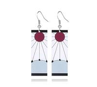 humorous 1 Pair Kimetsu No Yaiba Anime Demon Slayer Tanjiro Kamado Stud Earrings Made Of Metal Cosplay Prop Eardrop Decor Comic Earrings Accessories