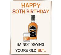 Humorous 80th Birthday Card for Men and Women - Funny Milestone Greeting Card for Him or Her, 80 Years Old Celebration, Perfect for Elderly Humor, Durable Material