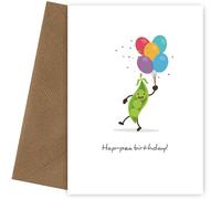 Humorous and Funny Birthday Cards for Men and Women - Hap-pea Birthday! Sister Brother Mum Dad Husband or Wife