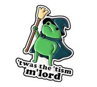 Humorous Animal Wizard Cartoon Badge Brooch Mystical Capelet and Broom Theme for Personality Charm and Daily Wear Cartoon Animal Quotes