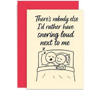 Humorous Anniversary Card for Partner, 'There's Nobody Else I'd Rather Have Snoring' Gift, Whimsical Graphic Design, Love Themed, for Friend Colleague Family, Blank Inside with Envelope