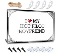 Humorous Art Rustic Wall Poster, Must Funny Quote Design For Club Garage | Waterproof Anti-rust Metal I Love My Hot Pilot Boyfriend(30X40CM)