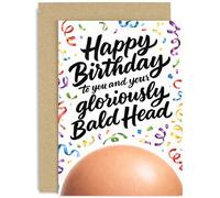 Humorous Birthday Card for Friend, Rude Cheeky Bday Gift, Fun Graphic Design, for Colleague Coworker Dad Husband Brother Mate, Blank Inside with Envelope