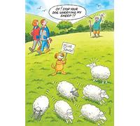 Humorous Birthday Card (RB31530/01) - Sheep - Mint Sauce! - Dog Worrying Sheep