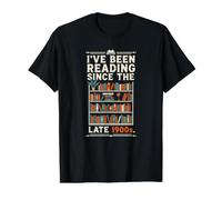 Humorous Book Lover Reading Since the Late 1900s Theme Value Graphic T-Shirt, Men, Black, S