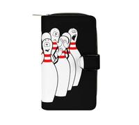 Humorous Bowling Funny Face Cute Long Wallets Large Capacity Wallet Buckle Handbag Blocking Clutch Handbag for Bill Cash Coin Card Key Purse