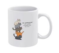 Humorous Cat Love Dilemma Coffee Cups Ceramic Mug Unique Cup 330Ml for Milk Restaurant Beverages