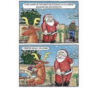 Humorous Christmas Card, Manure or Gravy on Your Sprouts, 130mm x 181mm, Merry Christmas & Happy New Year