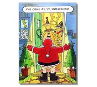 Humorous Christmas Card (PLK- X433) St. Knickerless - Santa With No Pants - Santa & Co Range