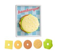 Humorous Coasters, Table Decoration Non-Slippery Silicone with Hamburger Design for Kitchen, Built-in Magnet at the Base of the Coaster - for Home, Office, Bar, Kitchen, Living Room, Men