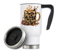 Humorous Coffee with Trust Issues Quote Vacuum Insulated Thermal Travel Coffee Mug 480ml White