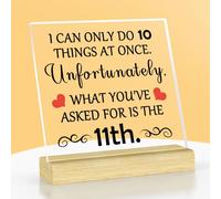 Humorous Coworker Gifts Acrylic Plaque with Wooden Base Humor Work Gifts for Colleague Friend Manager Boss Besties Employee Novelty Clear Desk Decorative Sign Christmas Retirement Presents
