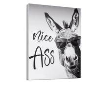 Humorous Donkey Canvas Wall Art - Funny Bathroom Sign for Toilet Decor, Farmhouse & Restaurant Wall | Perfect Housewarming Gift, Unique Gag Gift for Home, Hotel or Office (F,30x40cm with frame)