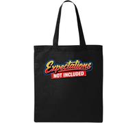 Humorous Expression About Unmet Expectations Natural Cotton Tote Bag Black