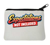 Humorous Expression About Unmet Expectations Neoprene Coin Purse Pouch 10x11cm White