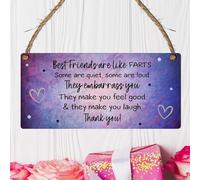 Humorous Friendship Plaque - "Best Friends are Like Farts" Purple Heart Design, Funny Best Friend Gift Sign