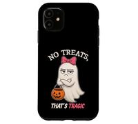 Humorous Halloween Ghost Design “No Treats That’s Tragic” Case for iPhone 11