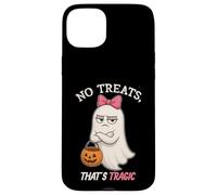 Humorous Halloween Ghost Design “No Treats That’s Tragic” Case for iPhone 15 Plus