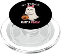 Humorous Halloween Ghost Design “No Treats That’s Tragic” PopSockets PopGrip for MagSafe