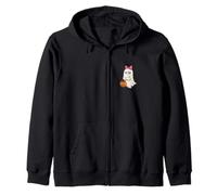 Humorous Halloween Ghost Design “No Treats That’s Tragic” Zip Hoodie