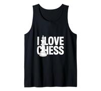 Humorous I Love Chess Design Tank Top
