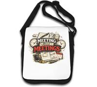 Humorous Illustration About Time Management Shoulder Bag White