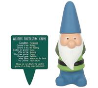 Humorous Large Multicolour Weather Forecasting Gnome - 25cm Garden Gnome with Wooden Weather Sign - Fun Rain, Sun, Snow & Fog Predictor - Outdoor Garden Décor Gift