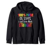 Humorous LGBTQ Pride Can't Think Straight Zip Hoodie