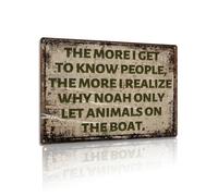 Humorous Metal Sign - Noah’s Ark Joke, 8x12 Inch, Funny Office or Home Decor, Gift for Animal Lovers and Sarcastic Humor Enthusiasts (25141)