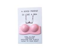 Humorous Pocket Hug For Women Friendship, Funny Bra Greeting Card Mini Pocket Friend Is Like A Bra with Hug Br Token, Good A
