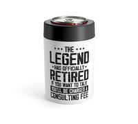 Humorous Retired Appreciation Resign Grandpa Grandma Cute Novelty Veteran Serviceman Volunteer Pension Patriotic Can Holder 12oz