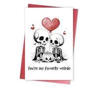 Humorous Skeleton Love Card for Woman Man, Gothic Anniversary Card for Boyfriend Girlfriend, Spooky Valentine's Day Gift, Romantic Halloween Birthday Gift for Couple