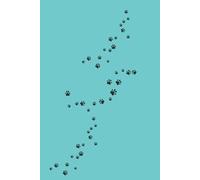 Humorous slogan Notebook Hardback in blue with cat paw print graphic & Spine printed 'Random doodles made while missing my cat' (Things best written not said)