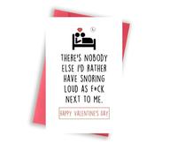 Humorous Snoring Valentine's Day Card for Husband - Snoring Loud Next To Me Bday Vday Gift Cards for Him Her Wife Men