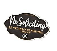 Humorous Soliciting Sign, No Knock Door, 12x6 Inches Notice Board with Bold Print, Rustic Wooden Warning Decor, Entry Sign with Funny Style, Home Signage for Office Apartment Yard