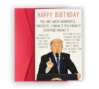 Humorous Trump Birthday Card for Women Men, Funny Donald Trump Birthday Cards Gifts for Dad Mom Family, Happy Trump Birthday Theme Decorations for Husband Wife, Unique Birthday Gifts Ideas for Him Her