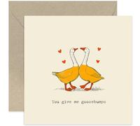 Humorous Wedding Anniversary Cards for Husband 'Give me goosebumps', Funny Valentine's Day Gift for Wife Girlfriend Boyfriend, Deadpan Whitty Present for Him or Her, Blank Inside with Envelope